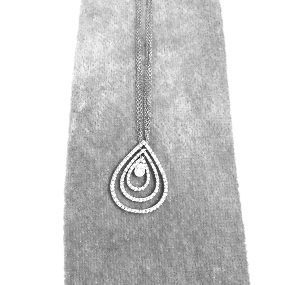 Layered Teardrop Statement Pendant Necklace